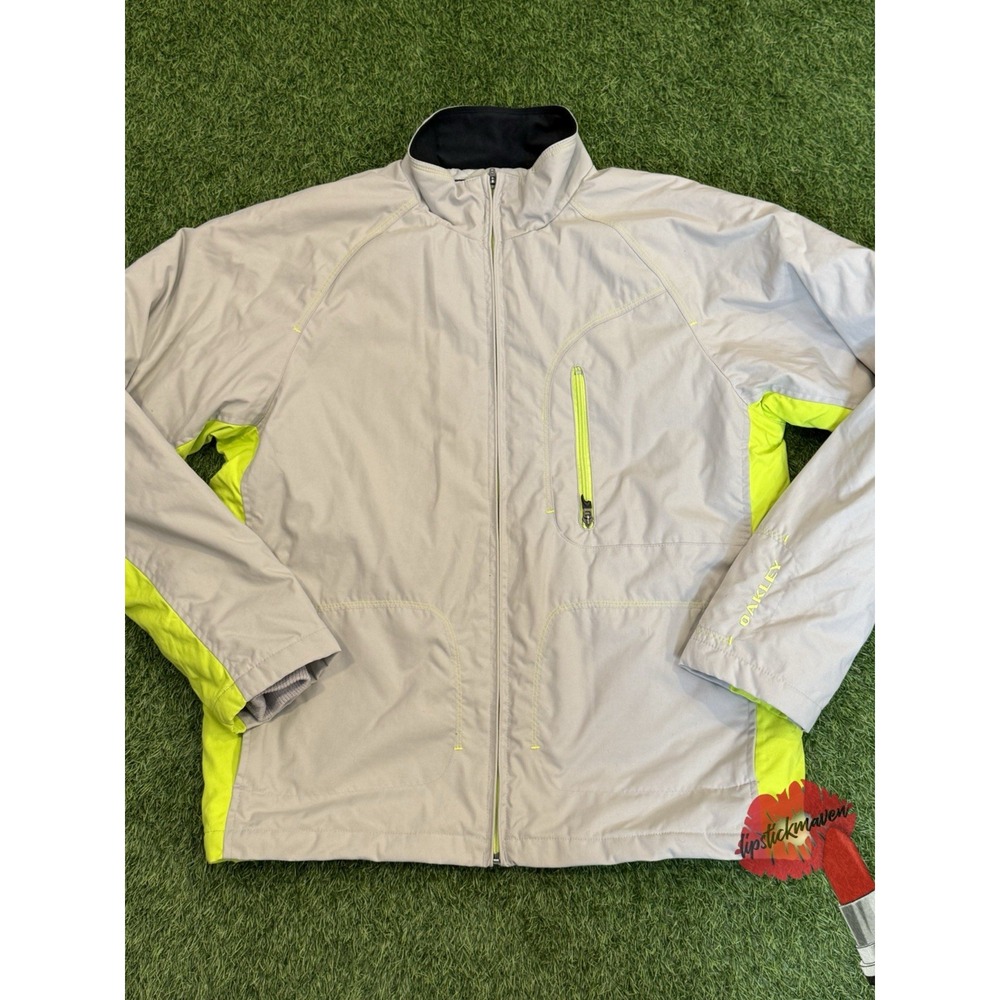 Oakley Jacket‎ Mens Medium Gray Green Snowboard Ski Full Zip Active Gorpcore